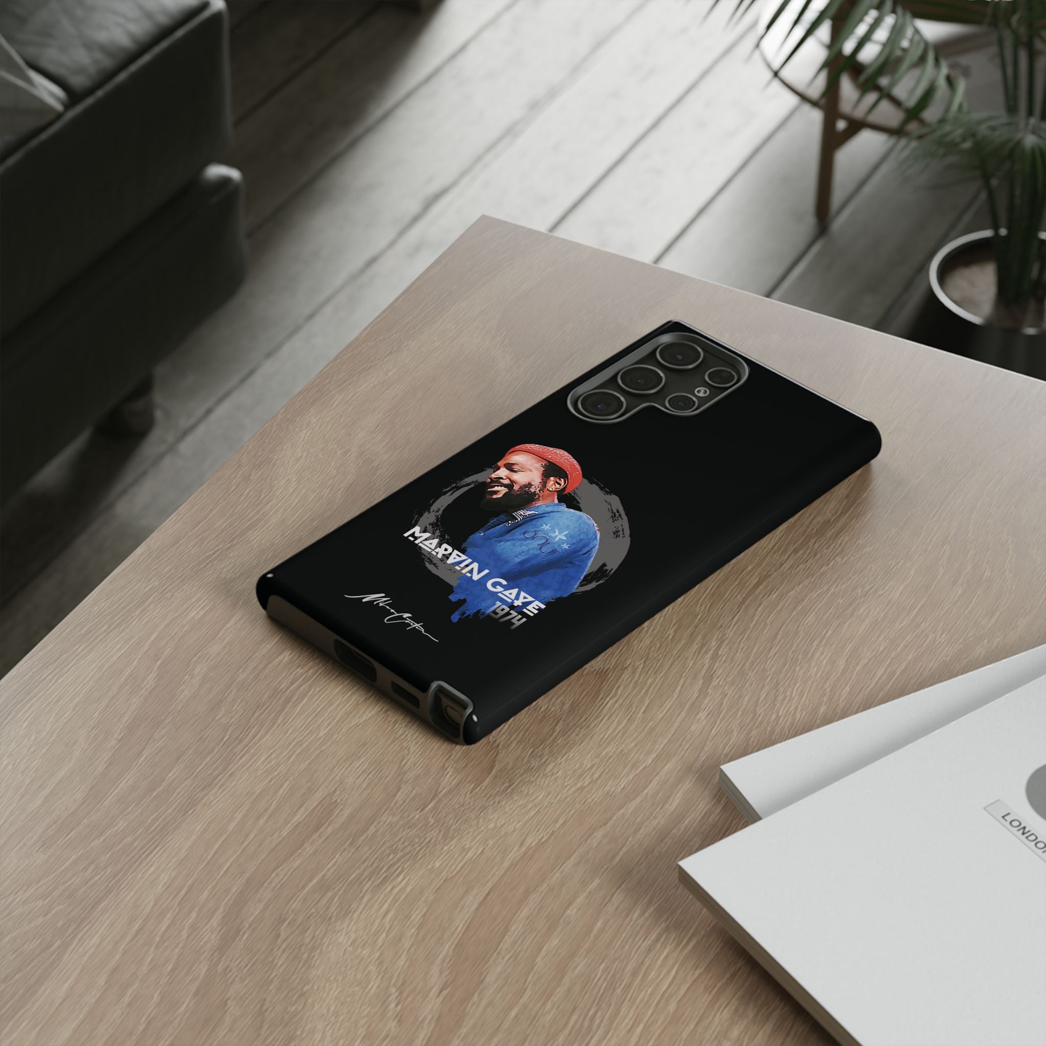 Printify Phone Case Samsung Galaxy S22 Ultra / Glossy Marvin Gaye Phone Case – Motown Soul Icon | Miles Carter Collection