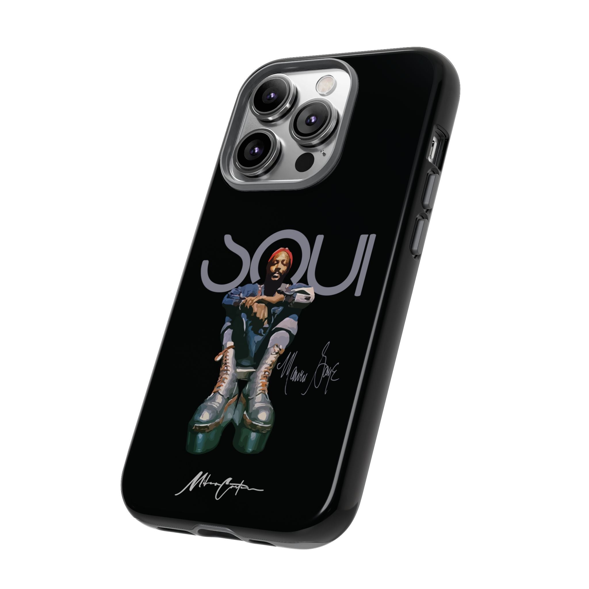 Printify Phone Case iPhone 14 Pro / Glossy Marvin Gaye Phone Case – Rare Platform Boots Soul Legend Design | Miles Carter Collection