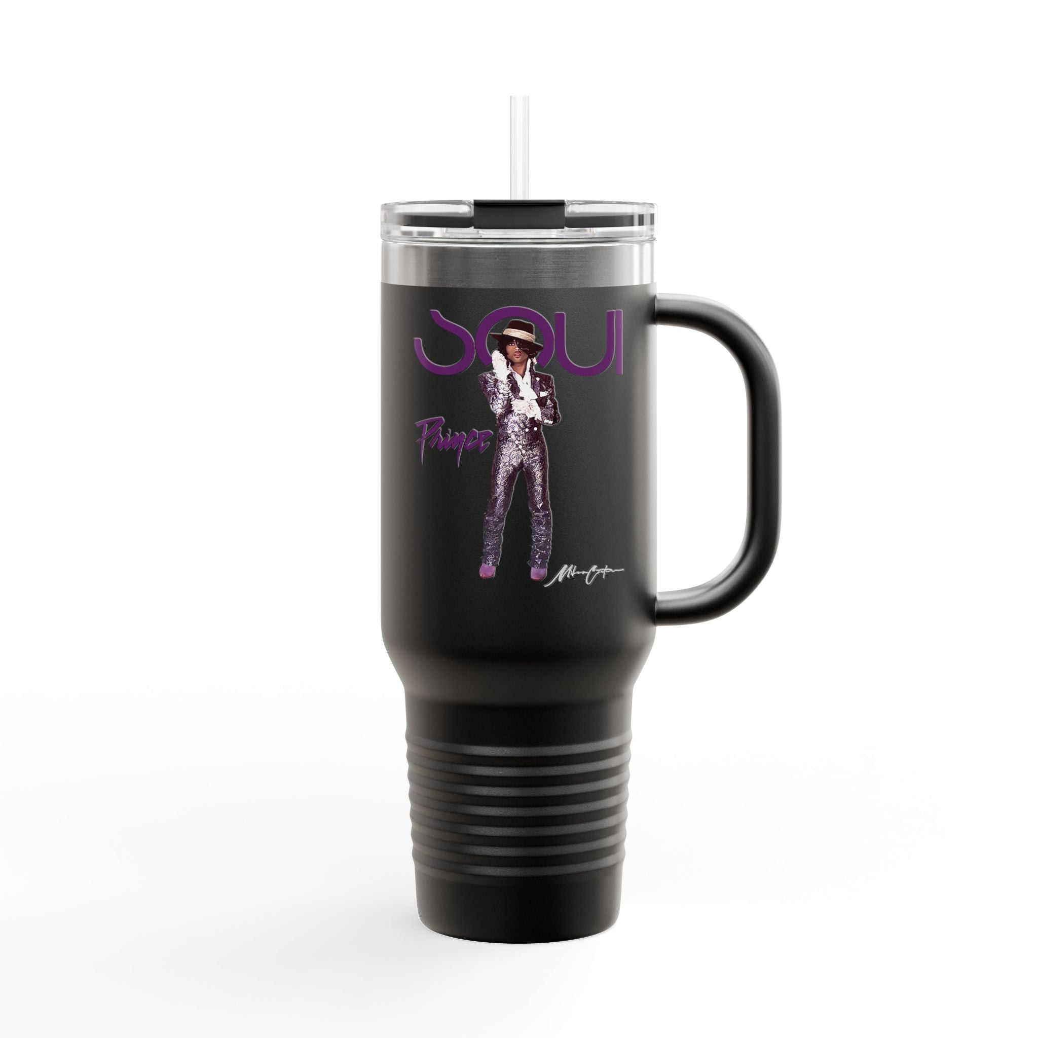 Printify Mug 40oz / Black Prince 40oz Tumbler – Purple Icon Music Legend Design | Miles Carter Collection