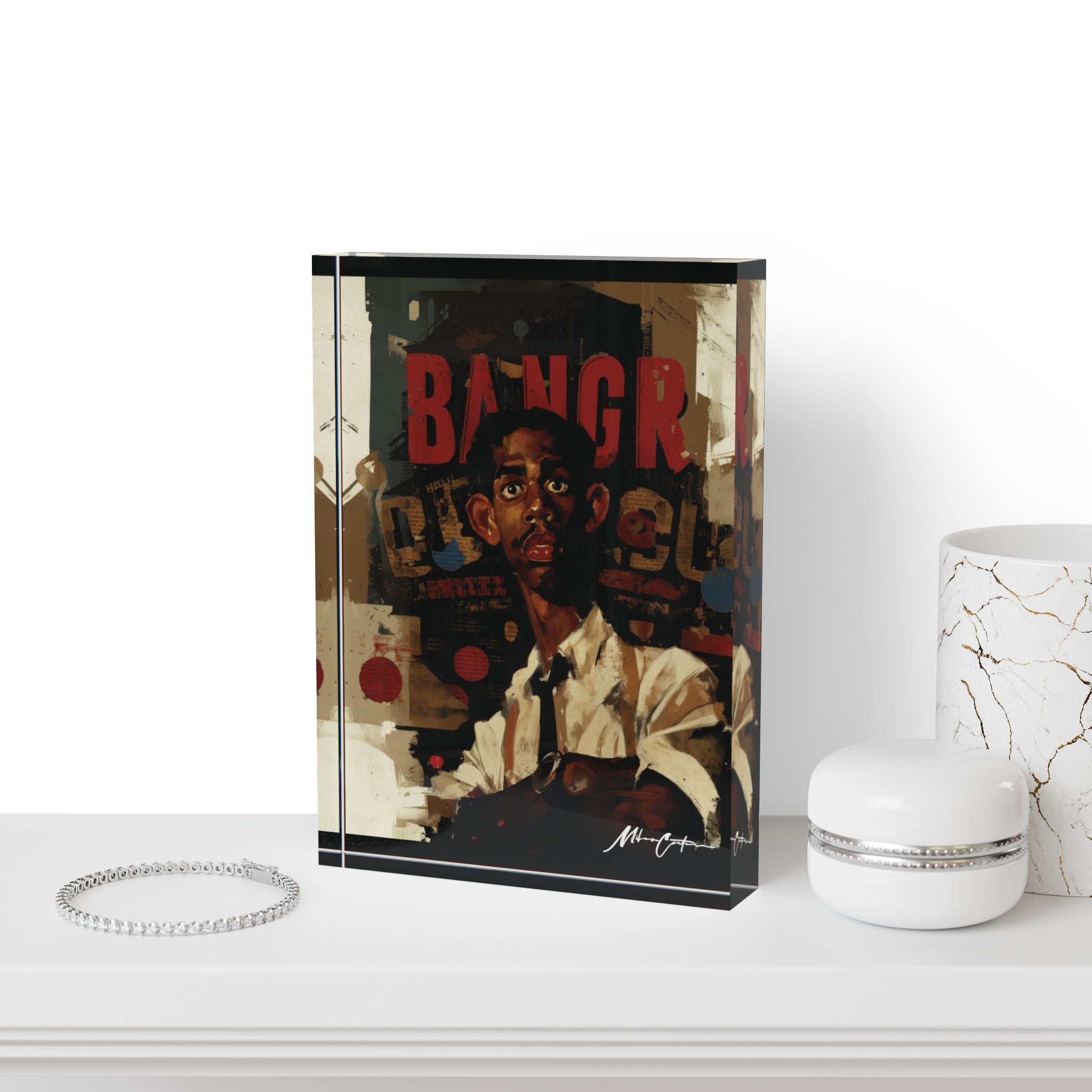 Printify Home Decor 5'' × 7'' (Vertical) “Mo Jazz” Acrylic Photo Block – Abstract Jazz-Inspired Art Décor | Miles Carter Collection