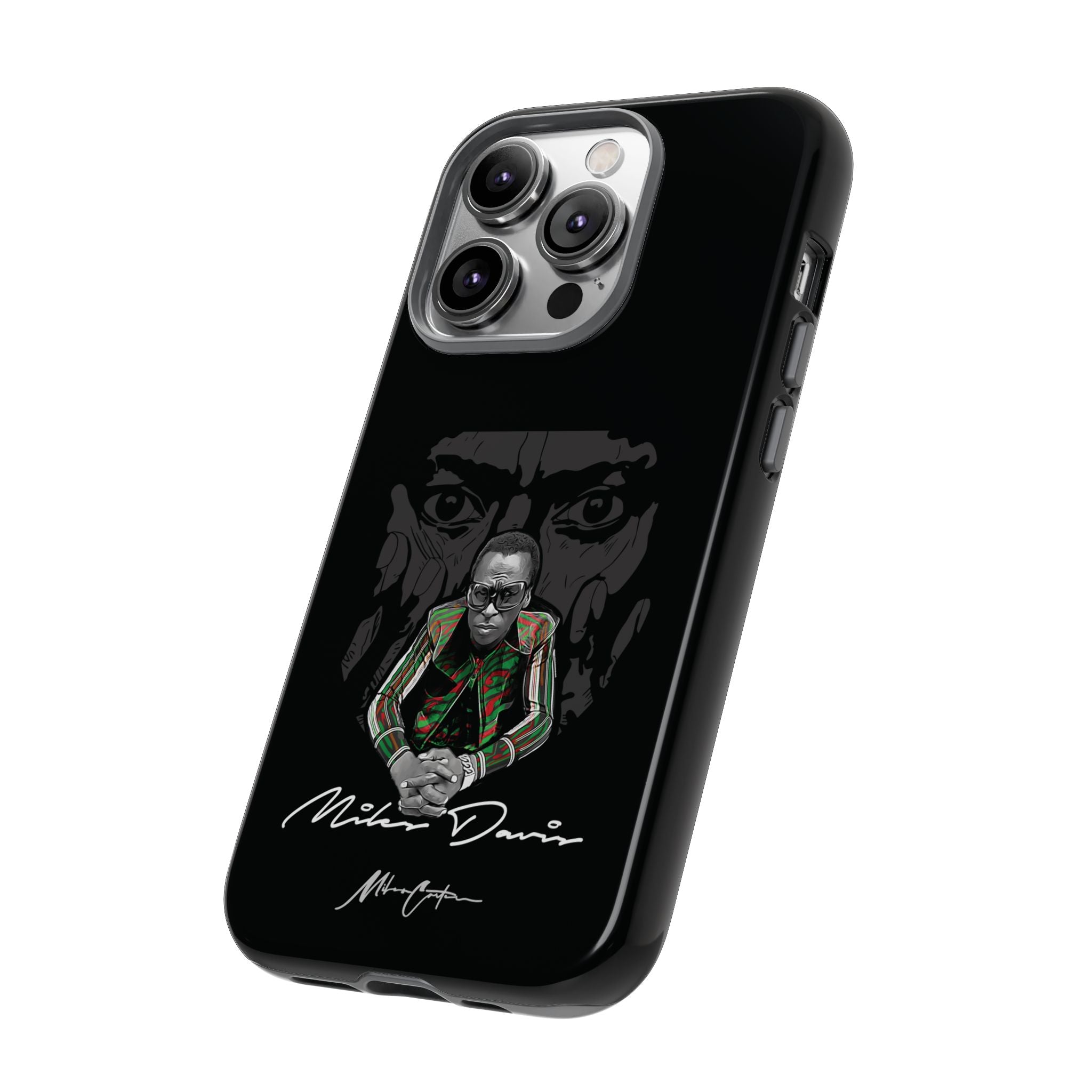 Printify Phone Case iPhone 14 Pro / Glossy Miles Davis Phone Case – Jazz Legend & Timeless Innovator | Miles Carter Collection