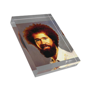 Printify Home Decor 5'' × 7'' (Vertical) Bob Ross Acrylic Photo Block – Joy of Painting Inspired Décor | Miles Carter Collection