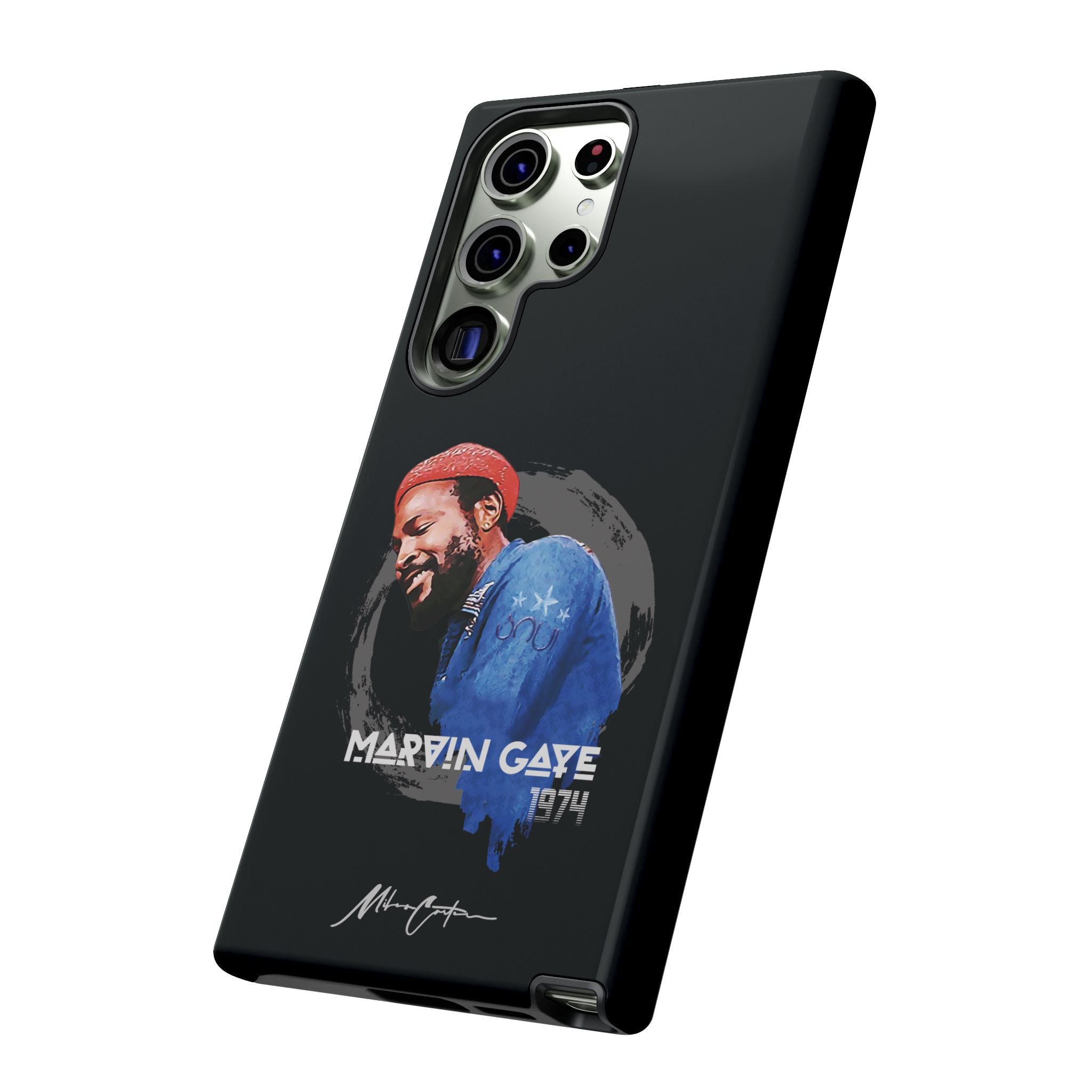 Printify Phone Case Samsung Galaxy S23 Ultra / Glossy Marvin Gaye Phone Case – Motown Soul Icon | Miles Carter Collection