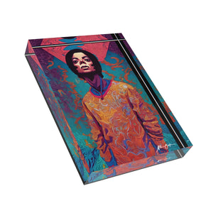 Printify Home Decor 5'' × 7'' (Vertical) Michael Jackson Abstract Acrylic Photo Block – King of Pop Art Décor | Miles Carter Collection