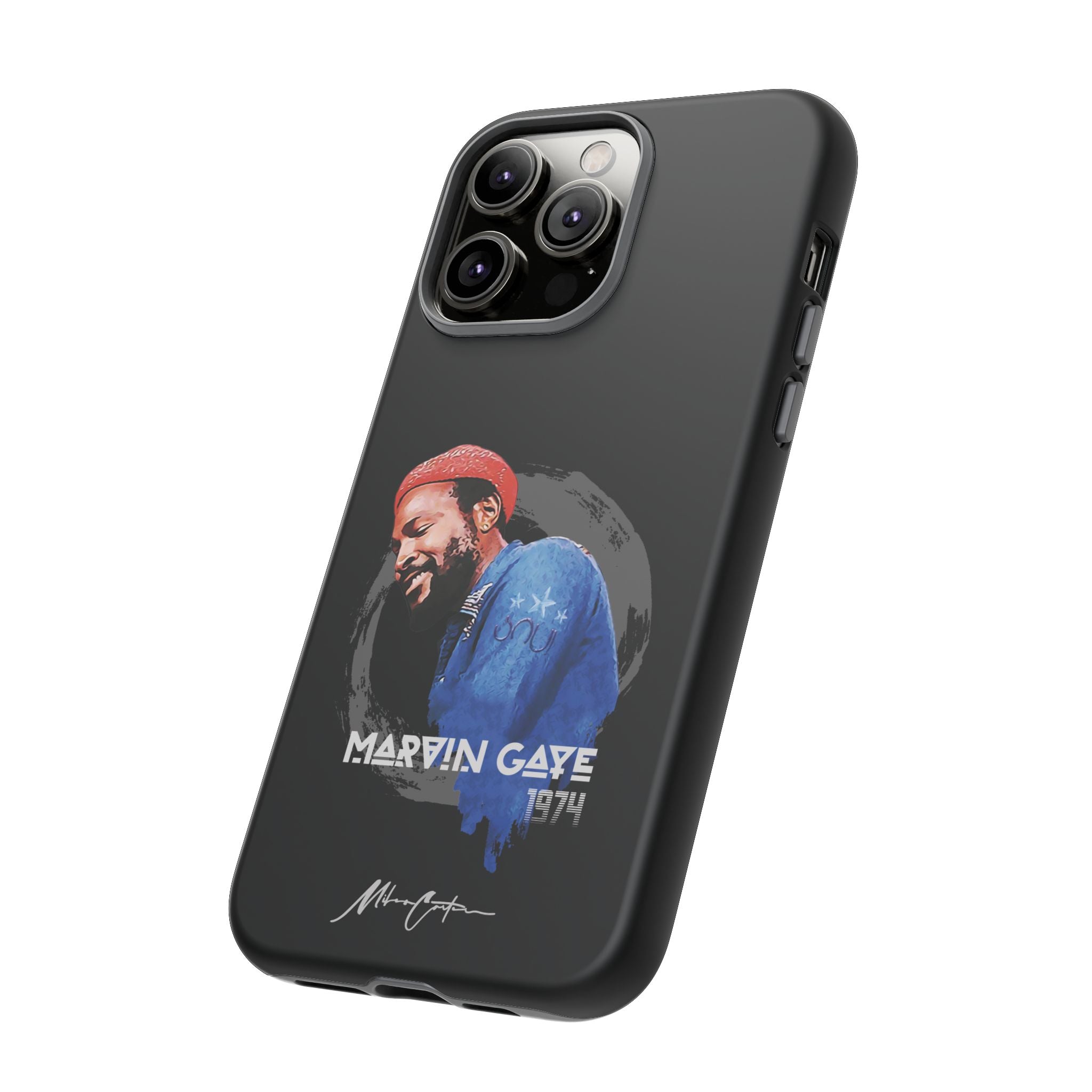 Printify Phone Case iPhone 14 Pro Max / Matte Marvin Gaye Phone Case – Motown Soul Icon | Miles Carter Collection