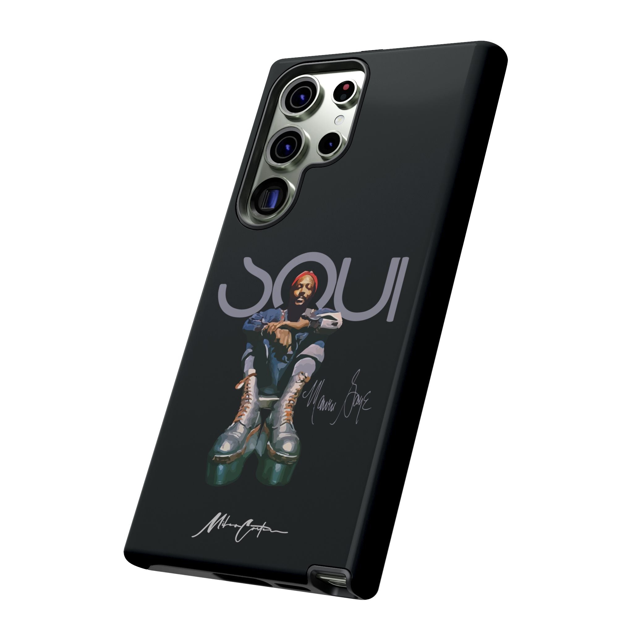 Printify Phone Case Samsung Galaxy S23 Ultra / Glossy Marvin Gaye Phone Case – Rare Platform Boots Soul Legend Design | Miles Carter Collection