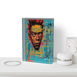 Printify Home Decor 5'' × 7'' (Vertical) Basquiat Acrylic Photo Block – Abstract Art Legend Décor | Miles Carter Collection