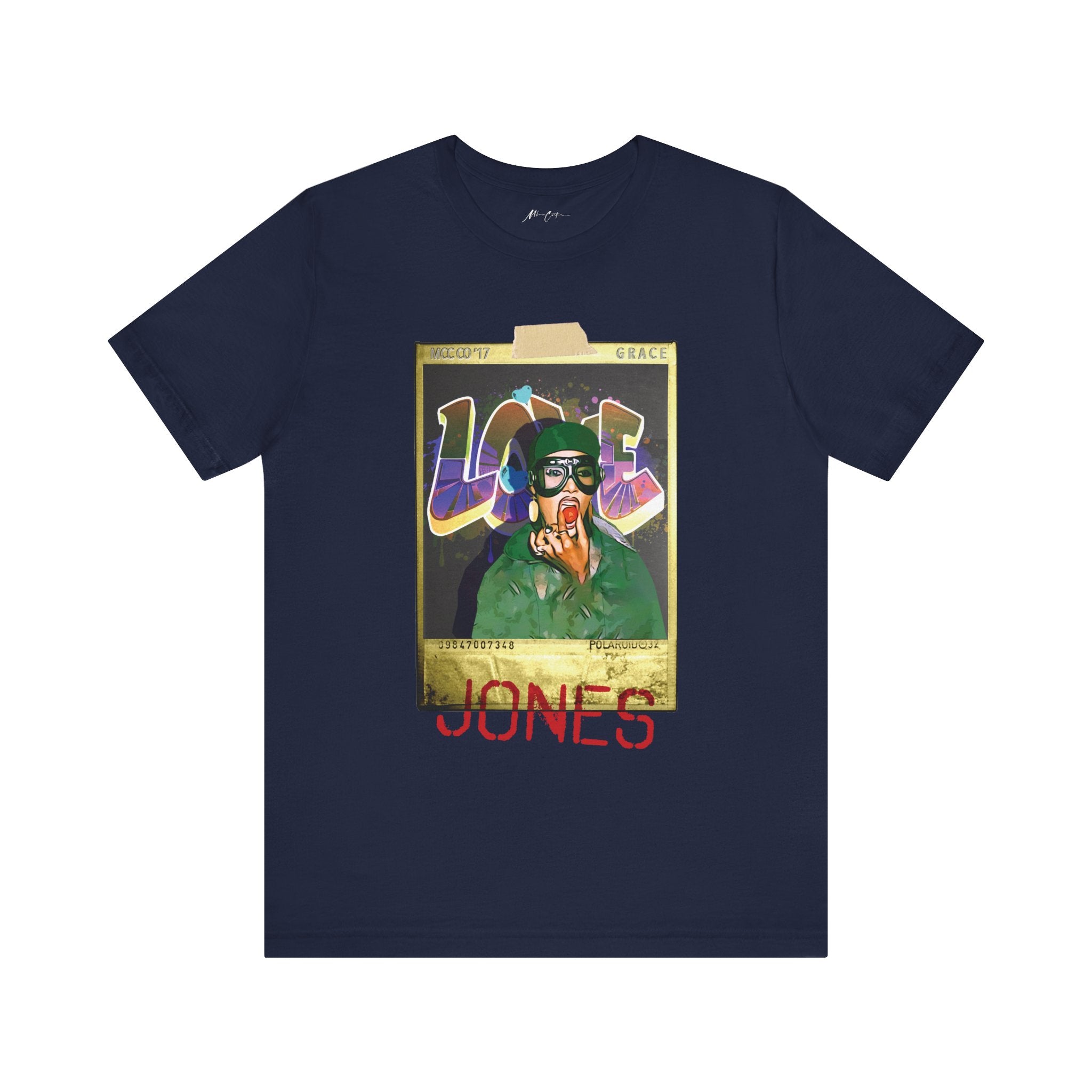 Printify T-Shirt Navy / S Grace Jones “Polaroid” | Classic Series