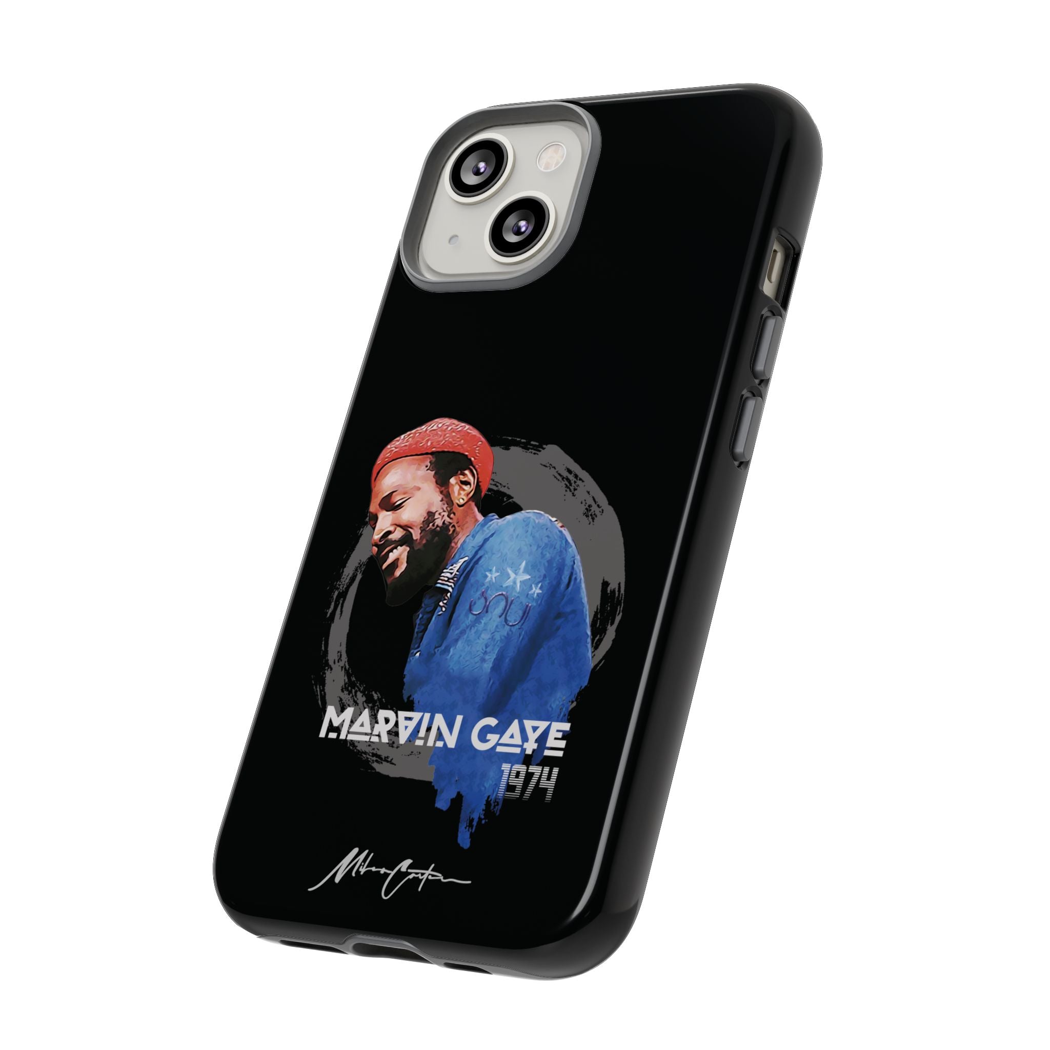 Printify Phone Case iPhone 14 / Glossy Marvin Gaye Phone Case – Motown Soul Icon | Miles Carter Collection
