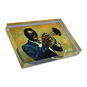 Printify Home Decor 7'' × 5'' (Horizontal) Miles Davis Acrylic Photo Block – Jazz Legend & Cultural Icon Décor | Miles Carter Collection