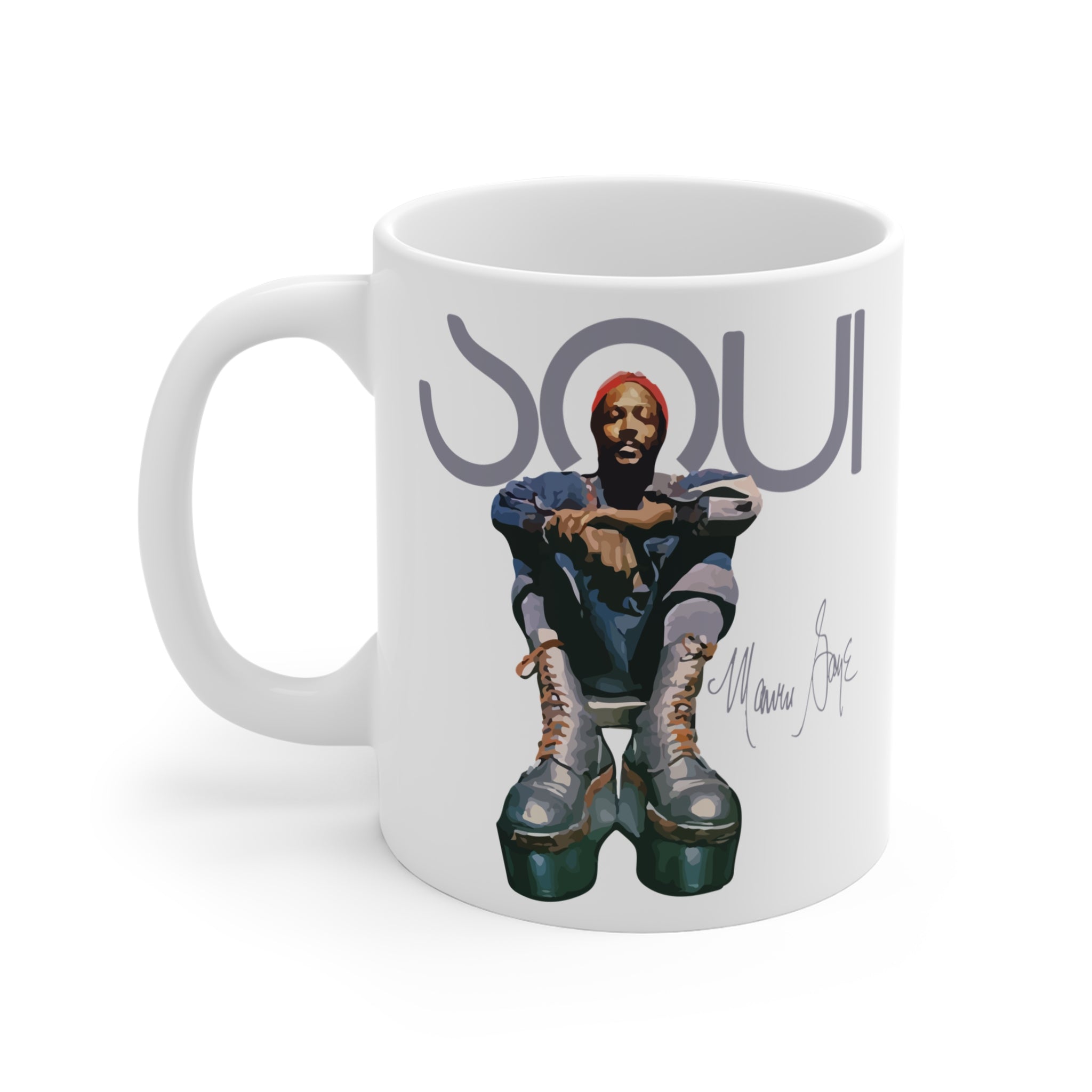 Printify Mug 11oz Marvin Gaye Boots Ceramic Mug – Rare Soul Legend Collectible Drinkware | Miles Carter Collection