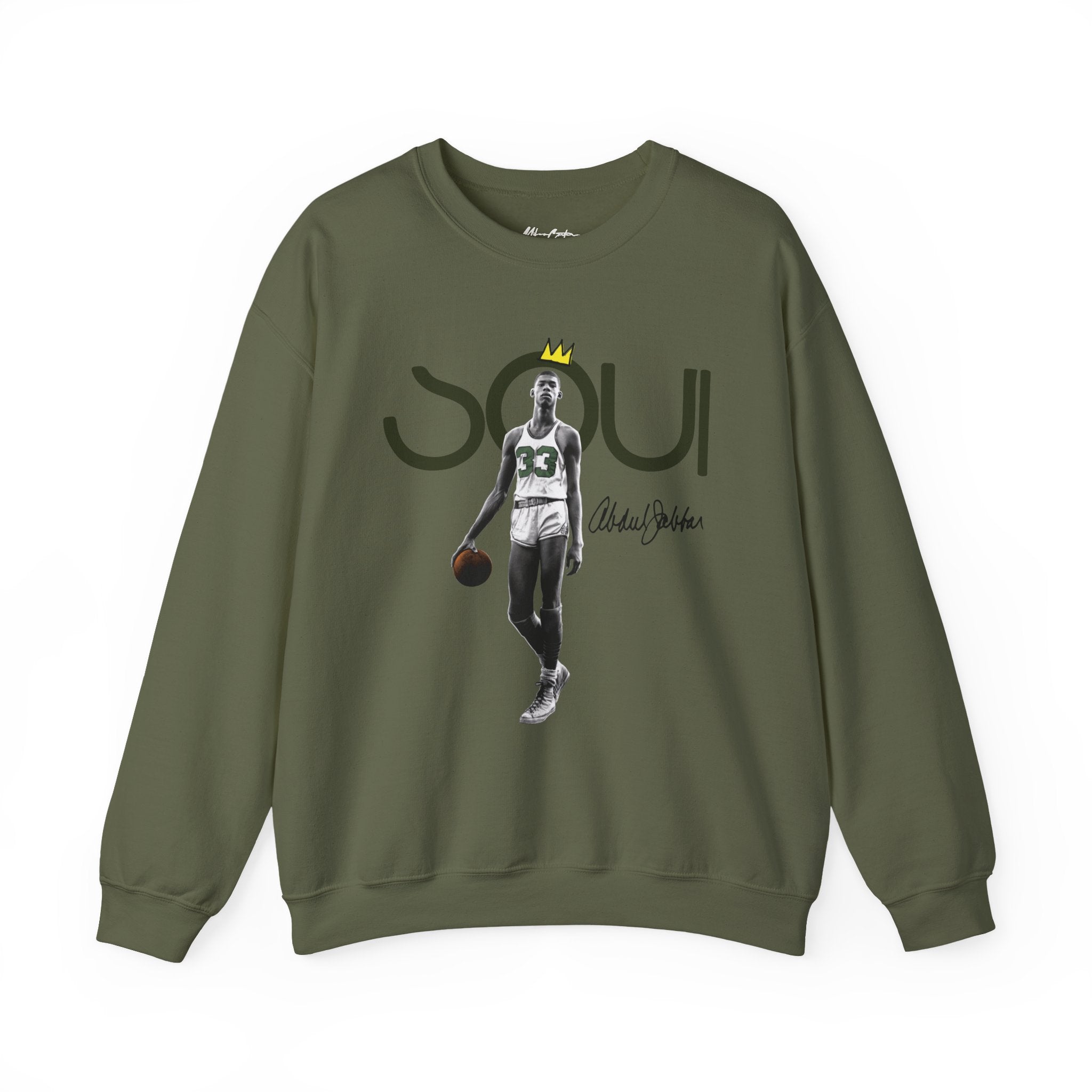 Printify Sweatshirt Military Green / S Kareem Abdul-Jabbar “Humble Beginnings” | Goat Series