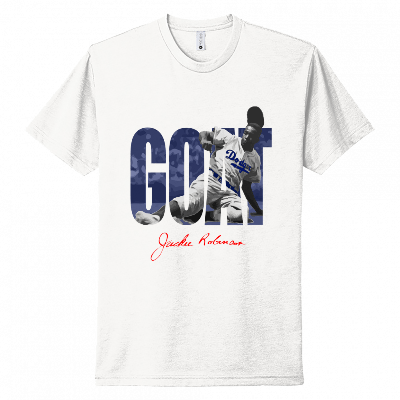 Inkseekers Mens Short Sleeve T-shirts Next Level Unisex CVC Tee / White / XL 42 - Jackie Robinson (XL - 3X)