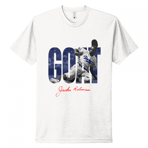 Inkseekers Mens Short Sleeve T-shirts Next Level Unisex CVC Tee / White / XL 42 - Jackie Robinson (XL - 3X)