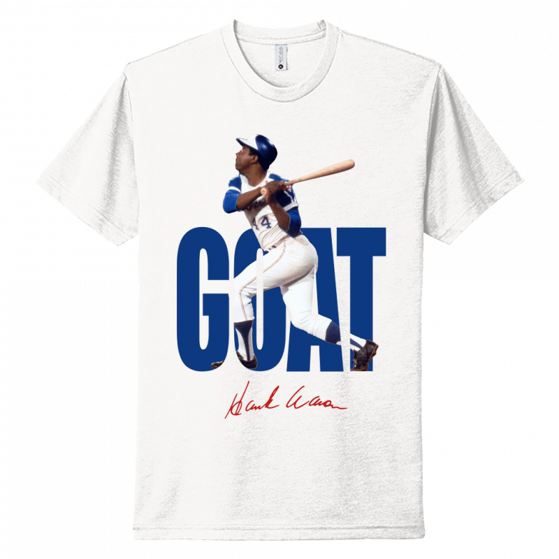 Inkseekers Mens Short Sleeve T-shirts Next Level Unisex CVC Tee / White / XS 44 - Hank Aaron (XS - L)