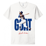 Inkseekers Mens Short Sleeve T-shirts Next Level Unisex CVC Tee / White / XS 44 - Hank Aaron (XS - L)