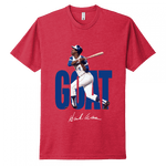 Inkseekers Mens Short Sleeve T-shirts Next Level Unisex CVC Tee / Red / XS 44 - Hank Aaron (XS - L)