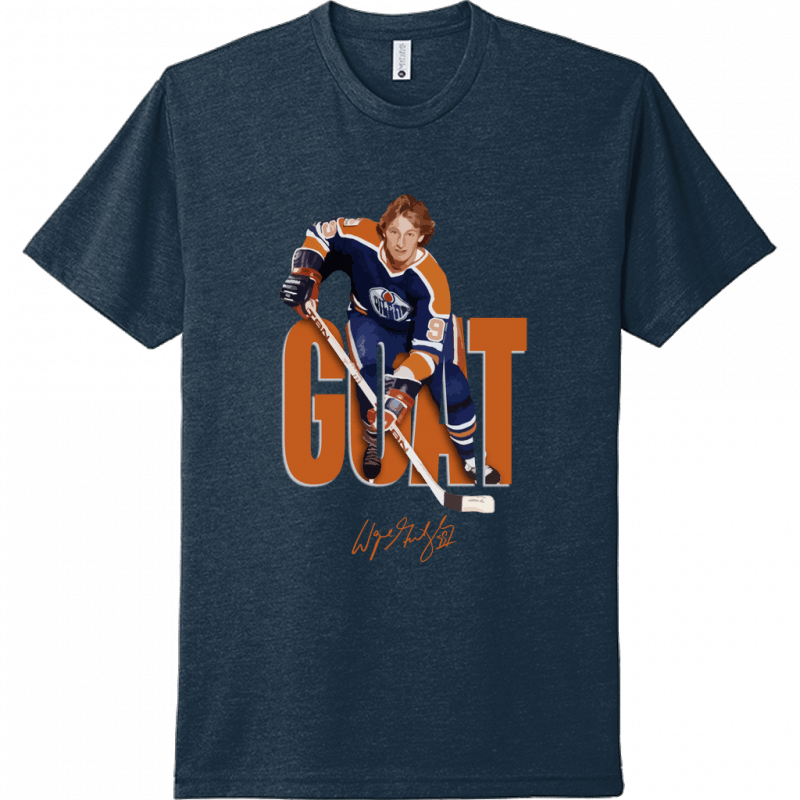 Inkseekers Mens Short Sleeve T-shirts Next Level Unisex CVC Tee / Midnight Navy / XL 99 - Wayne Gretzky (XL - 3X)