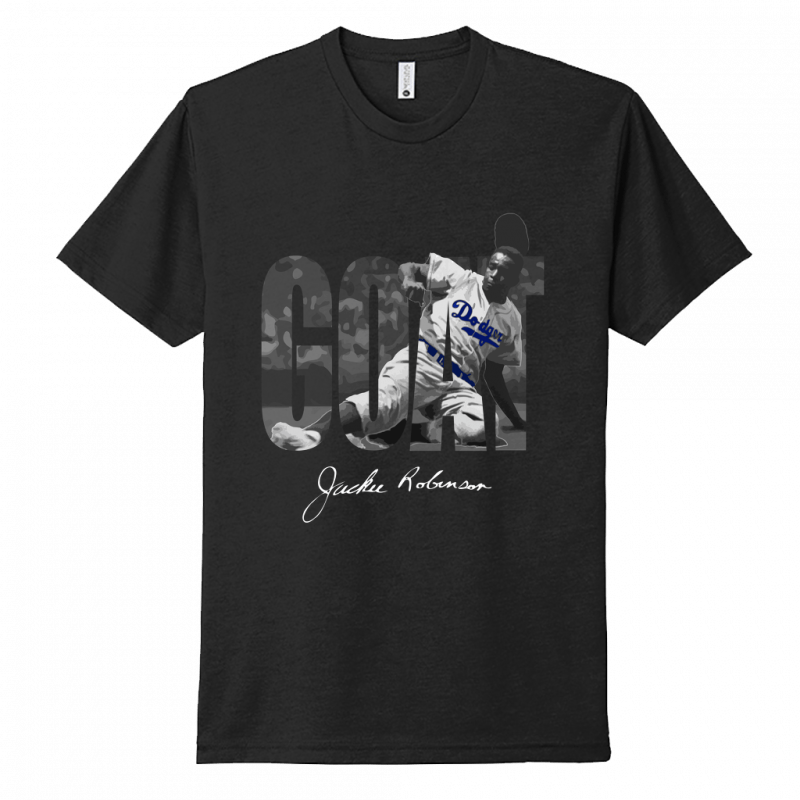 Inkseekers Mens Short Sleeve T-shirts Next Level Unisex CVC Tee / Black / XL 42 - Jackie Robinson (XL - 3X)