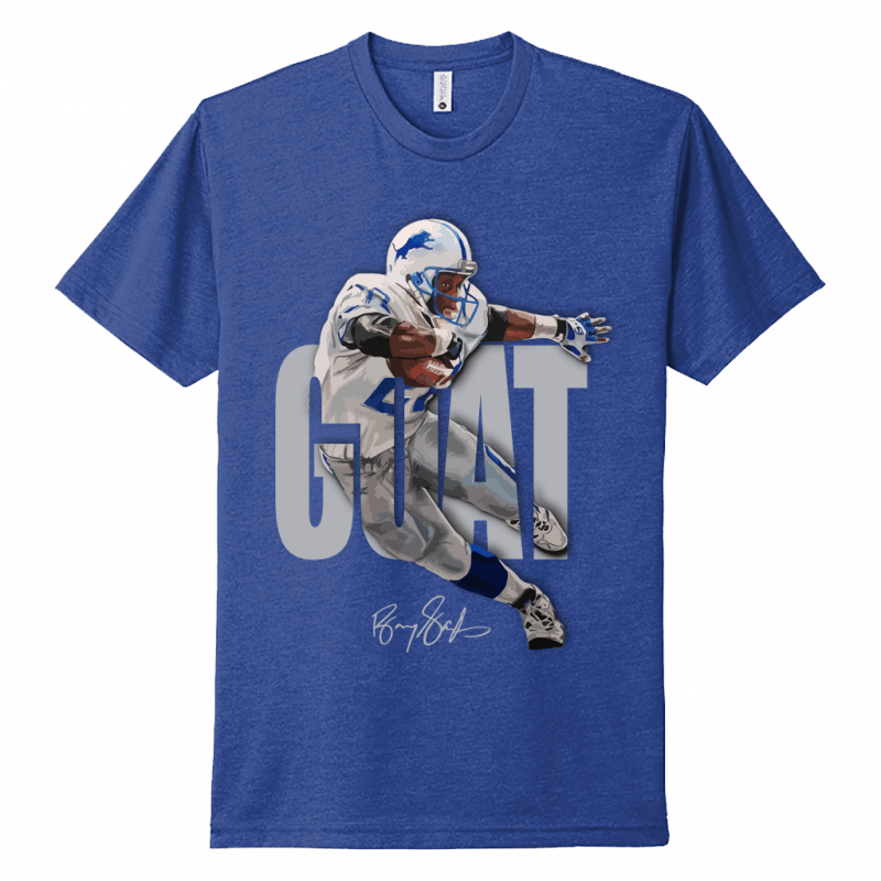 Inkseekers Mens Short Sleeve T-shirts Next Level Unisex CVC Tee / Royal / XL 20 - Barry Sanders (XL - 3X)