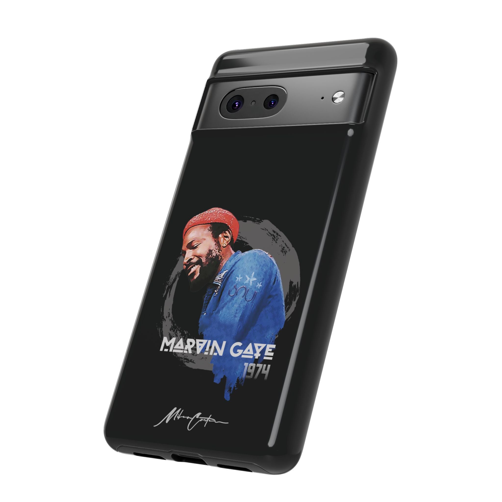 Printify Phone Case Google Pixel 7 / Glossy Marvin Gaye Phone Case – Motown Soul Icon | Miles Carter Collection