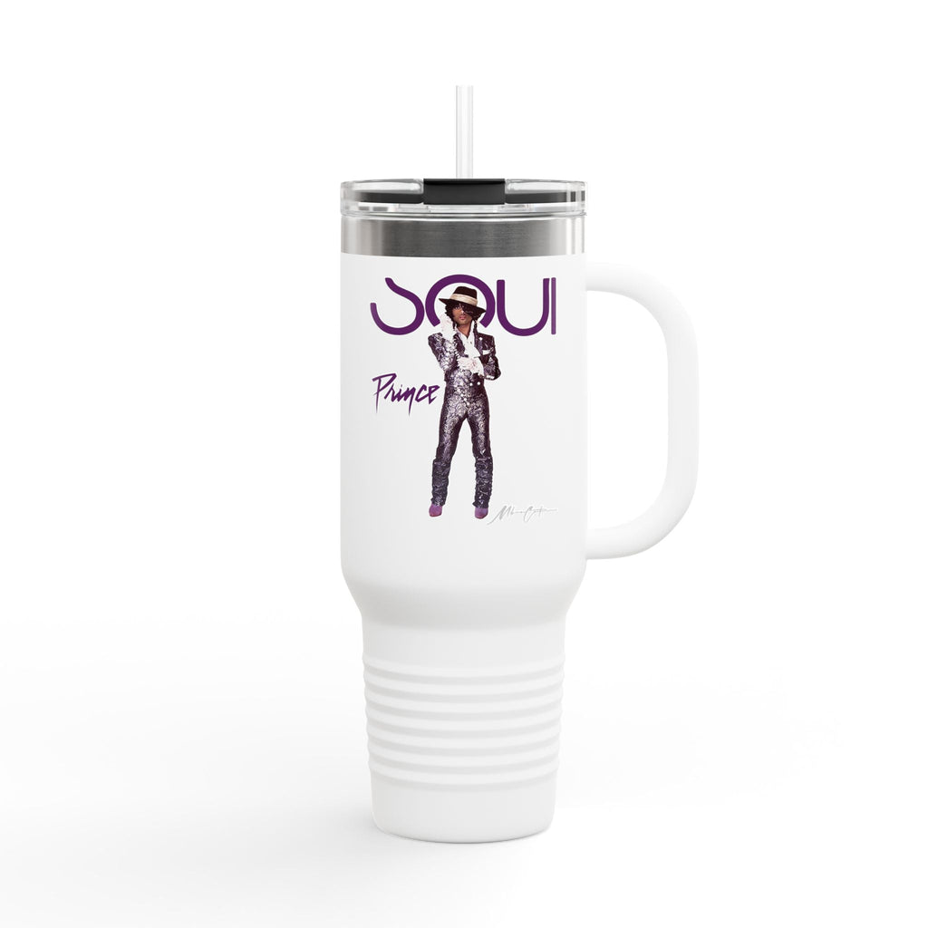 Printify Mug 40oz / White Prince 40oz Tumbler – Purple Icon Music Legend Design | Miles Carter Collection