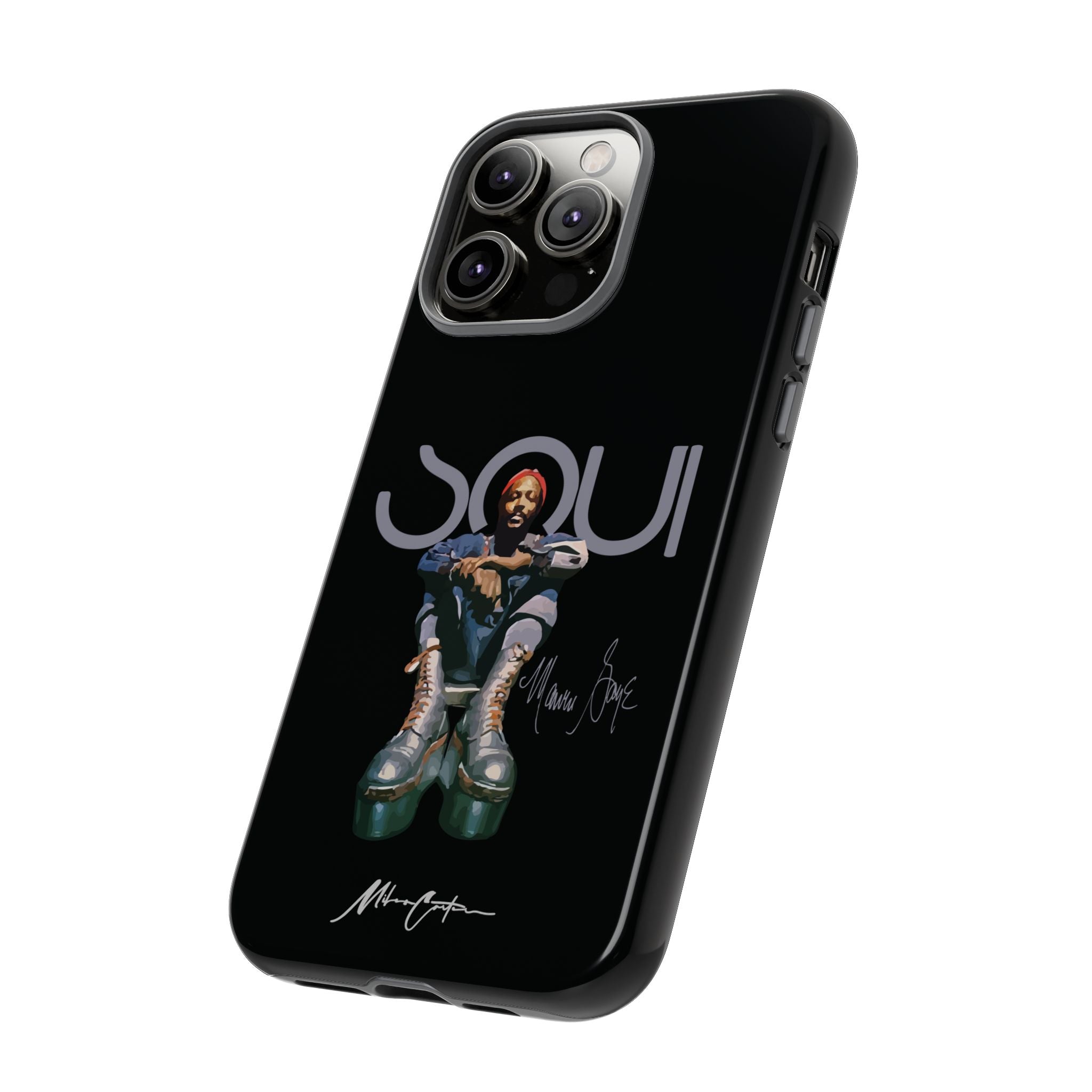 Printify Phone Case iPhone 14 Pro Max / Glossy Marvin Gaye Phone Case – Rare Platform Boots Soul Legend Design | Miles Carter Collection