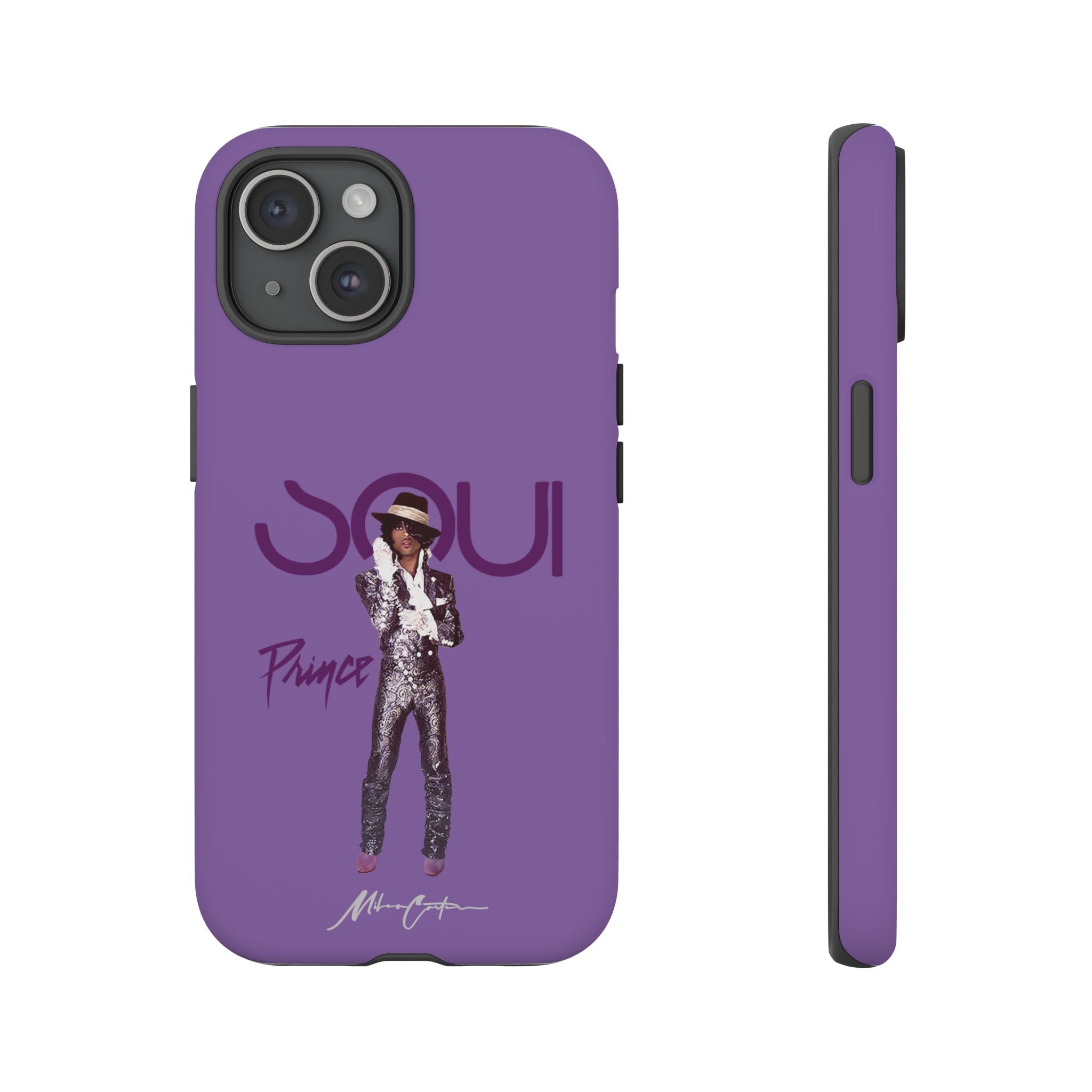 Printify Phone Case iPhone 15 / Matte Prince Phone Case – Purple Icon & 80s Music Legend | Miles Carter Collection