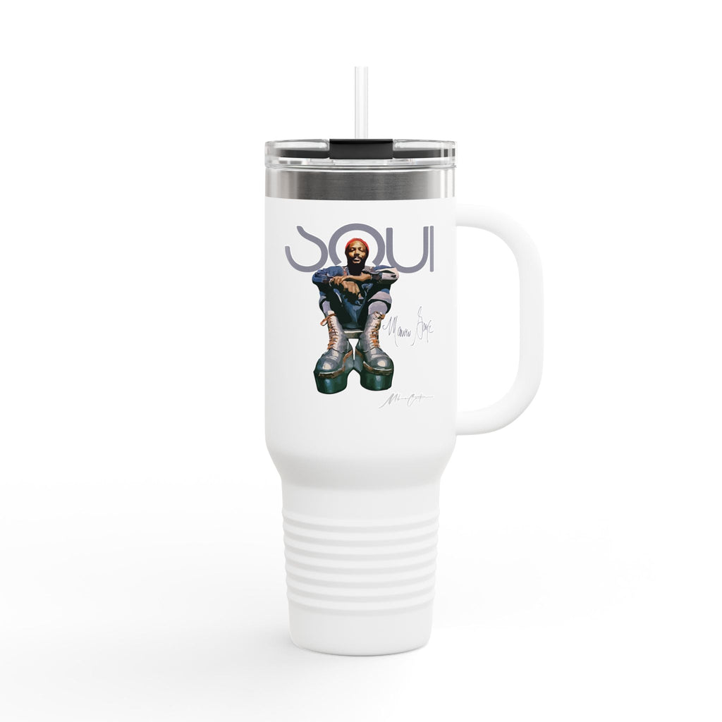 Printify Mug 40oz / White Marvin Gaye 40oz Tumbler – Rare Boots Soul Legend Design | Miles Carter Collection