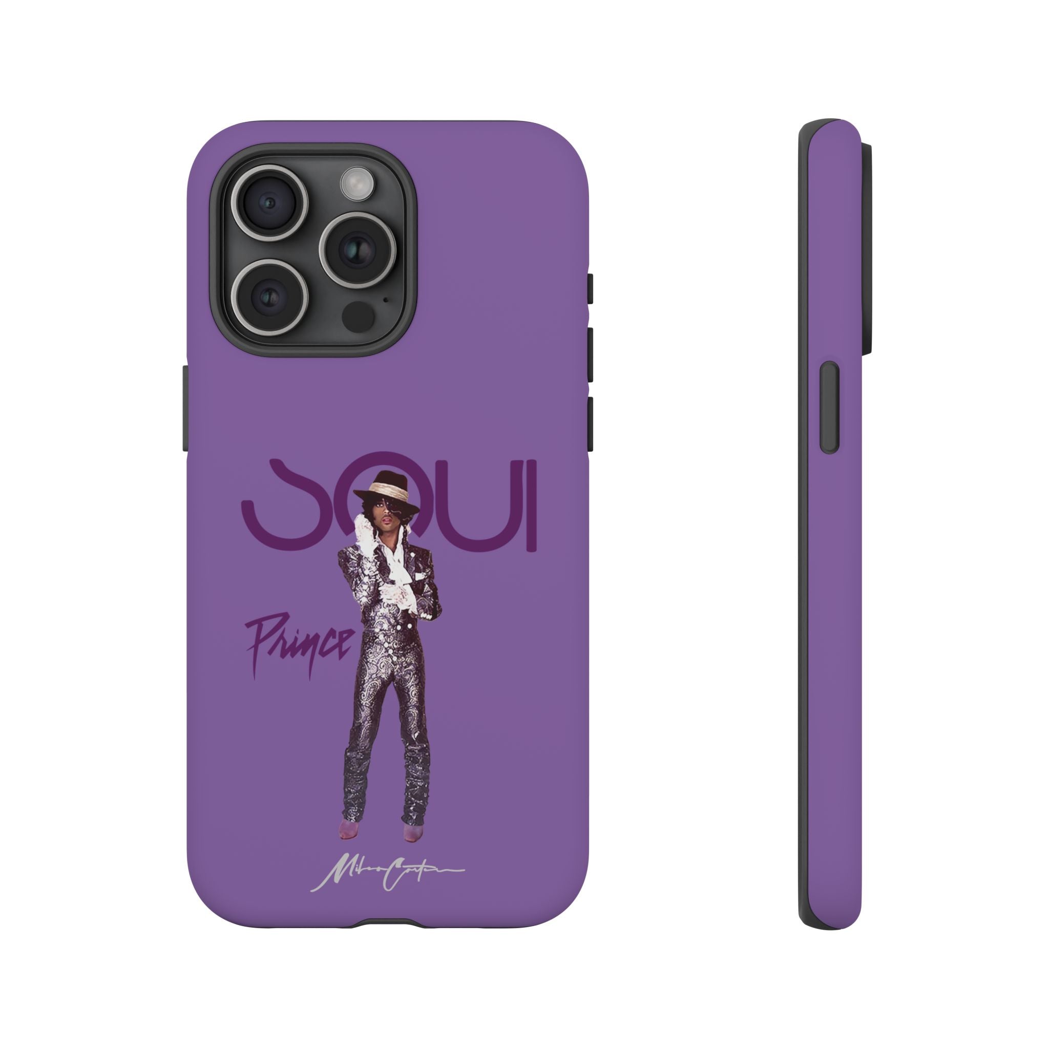 Printify Phone Case iPhone 15 Pro Max / Matte Prince Phone Case – Purple Icon & 80s Music Legend | Miles Carter Collection