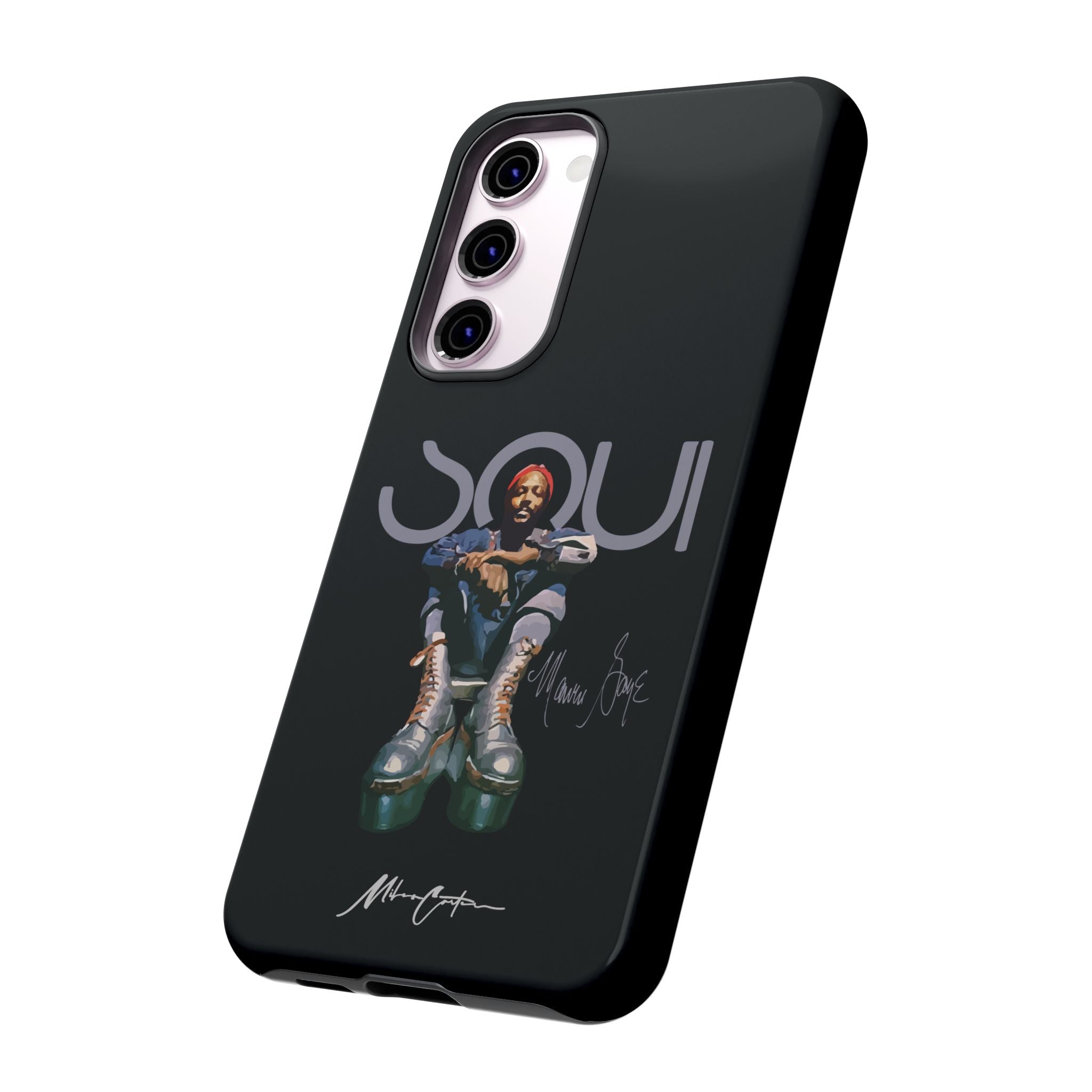 Printify Phone Case Samsung Galaxy S23 Plus / Glossy Marvin Gaye Phone Case – Rare Platform Boots Soul Legend Design | Miles Carter Collection