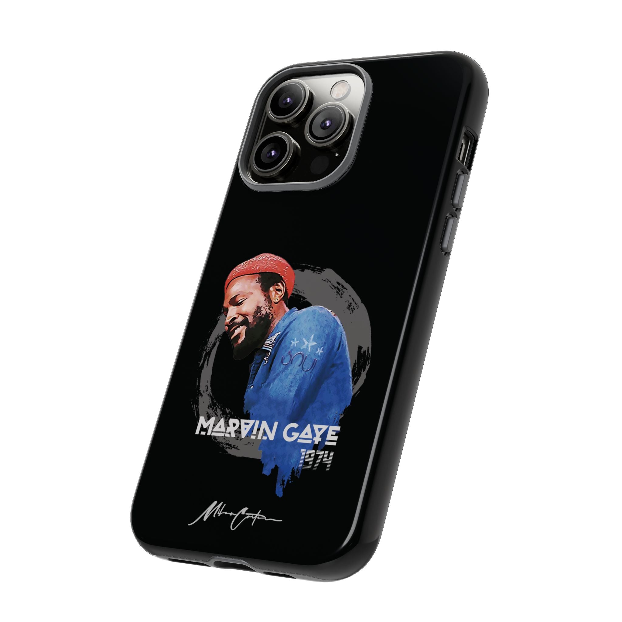 Printify Phone Case iPhone 14 Pro Max / Glossy Marvin Gaye Phone Case – Motown Soul Icon | Miles Carter Collection