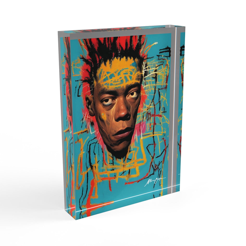 Printify Home Decor 5'' × 7'' (Vertical) Basquiat Acrylic Photo Block – Abstract Art Legend Décor | Miles Carter Collection