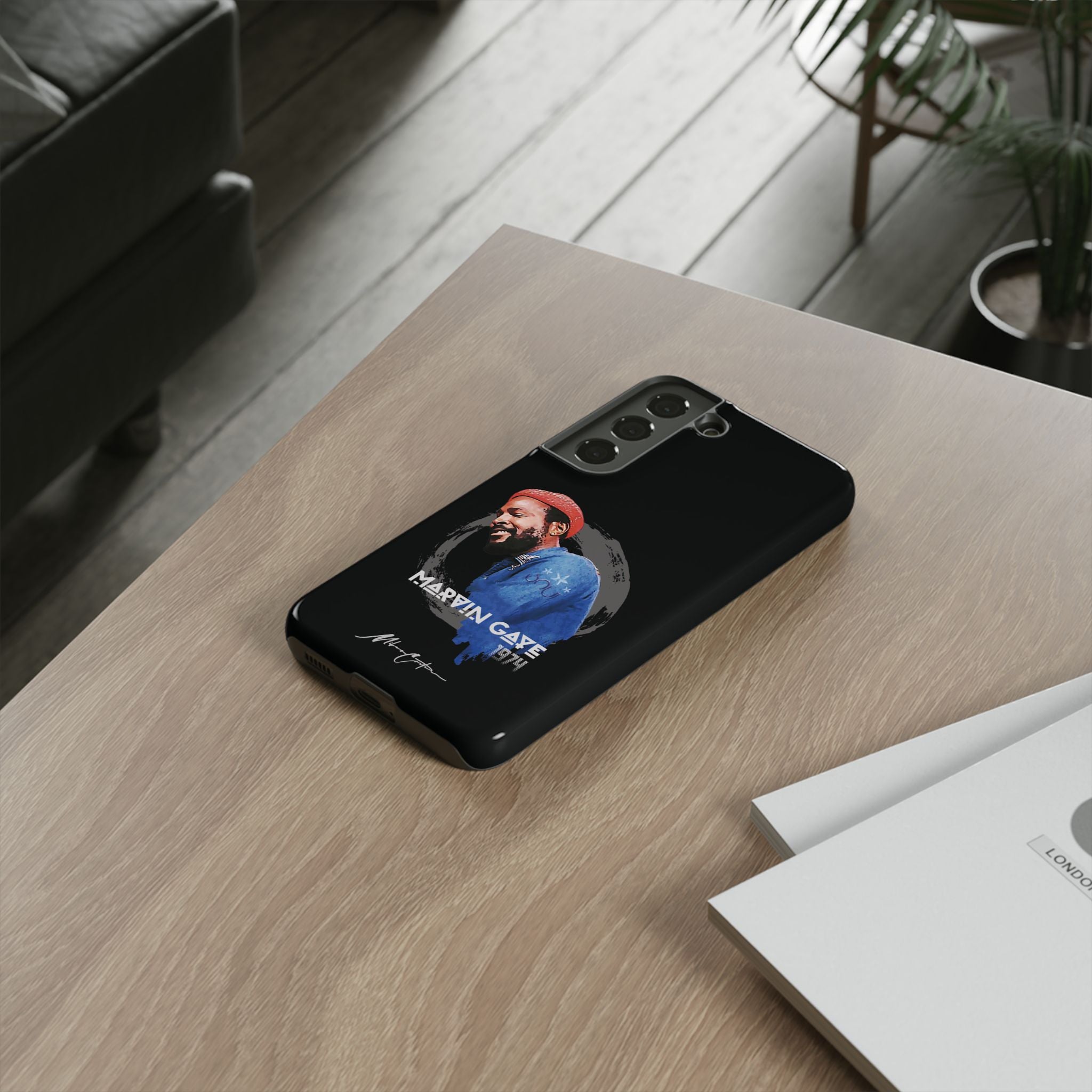 Printify Phone Case Samsung Galaxy S22 / Glossy Marvin Gaye Phone Case – Motown Soul Icon | Miles Carter Collection