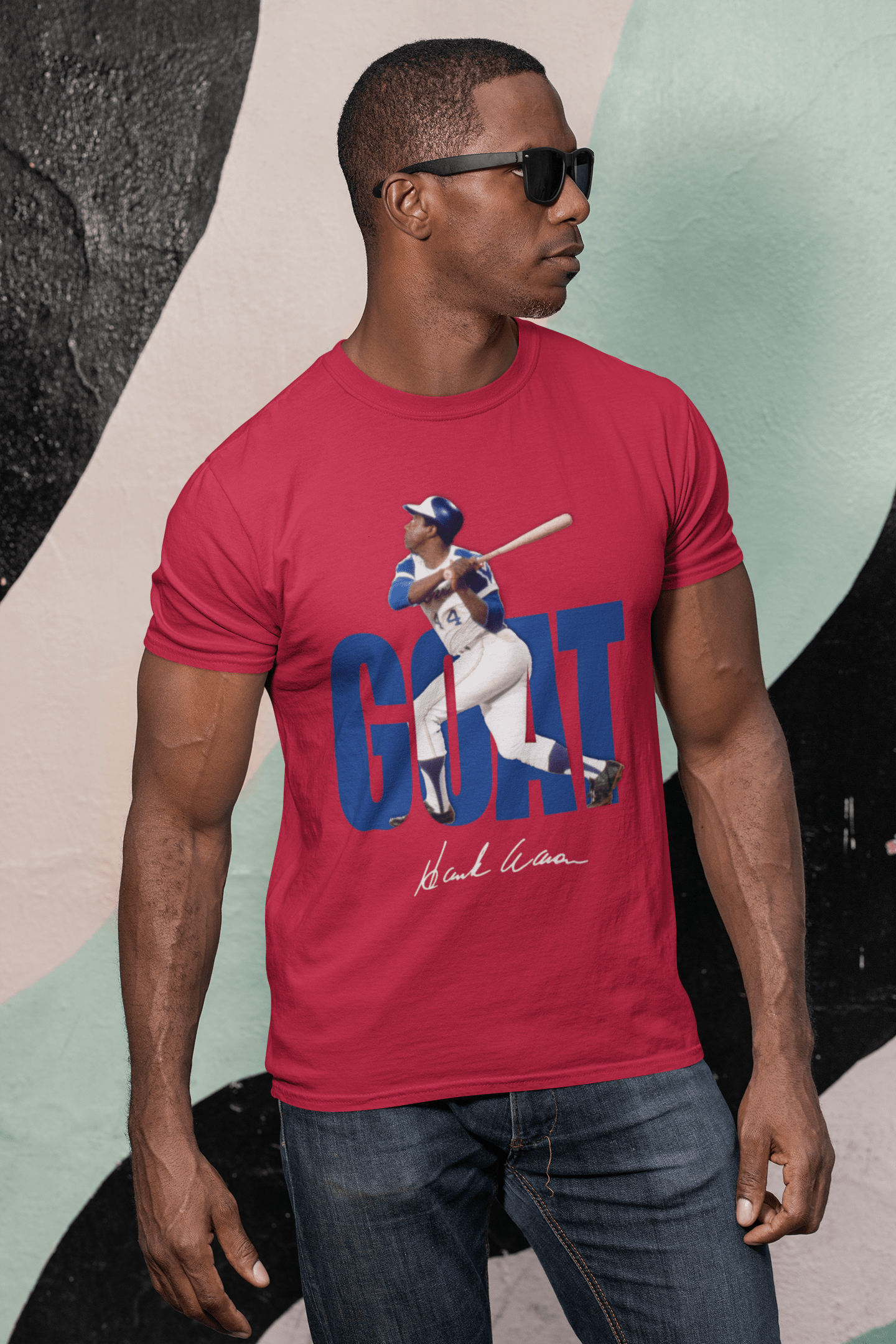 Inkseekers Mens Short Sleeve T-shirts 44 - Hank Aaron (XS - L)