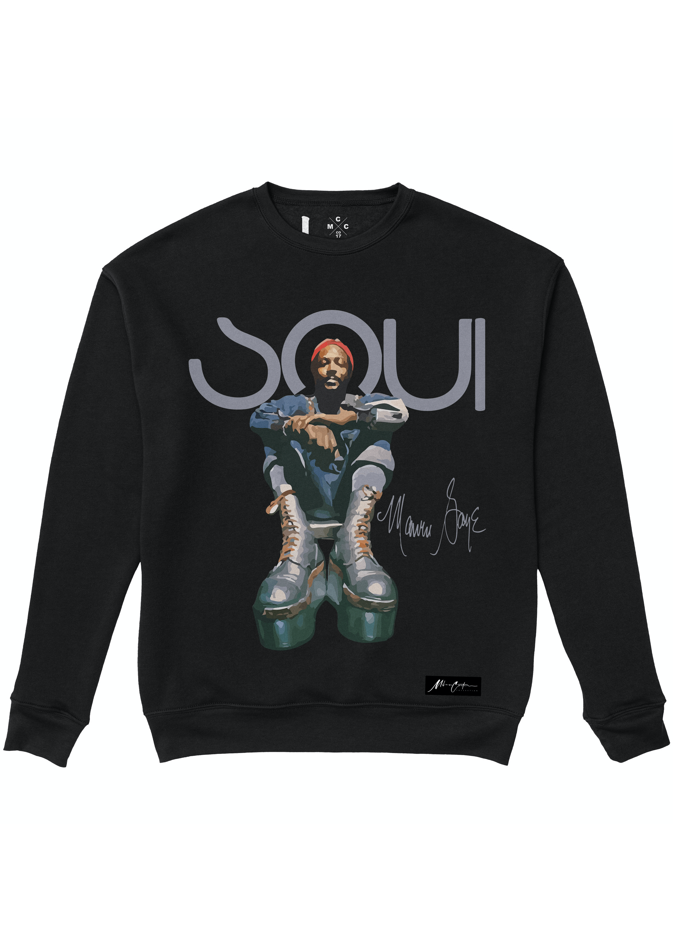 Miles Carter Designs Sweatshirt S Marvin Gaye Rhythm in Black (LS)